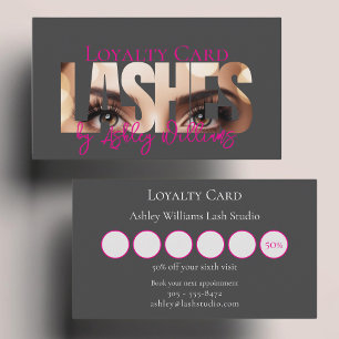 Moderne Typografie "LASHES by" lash artist Treuekarte