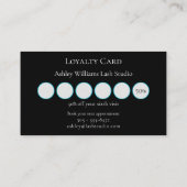 Moderne Typografie "LASHES by" lash artist Treuekarte (Rückseite)