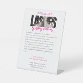 Moderne Typografie "LASHES by nachcare" Sockelschild (Vorderseite)