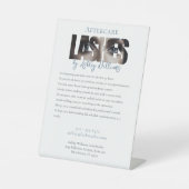 Moderne Typografie "LASHES by nachcare" Sockelschild (Vorderseite)