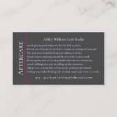 Moderne Typografie "LASHES by nachcare" Visitenkarte (Rückseite)