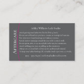 Moderne Typografie "LASHES by nachcare" Visitenkarte (Rückseite)