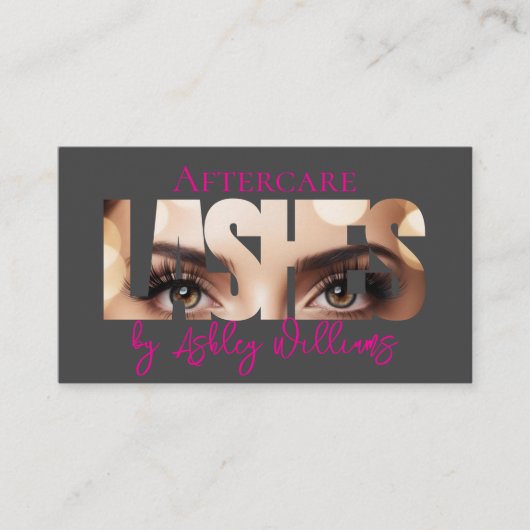 Moderne Typografie "LASHES by nachcare" Visitenkarte (Vorderseite)