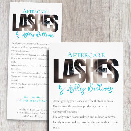 Moderne Typografie "LASHES by nachcare" Werbekarte
