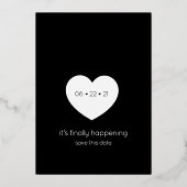 Moderne Typografie LASSE DIES Save the Date Folieneinladung (Rückseite)