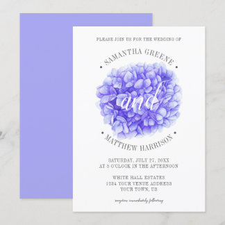 Moderne Typografie Lavender Lila Peony Wedding Einladung