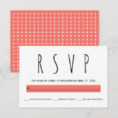 Moderne Typografie lebende Korallenhochzeit RSVP K Karte (Vorne/Hinten)