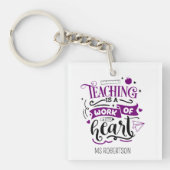 Moderne Typografie Lehrerin Danke Personalisiert Schlüsselanhänger (Vorderseite)