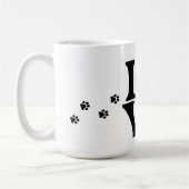 Moderne Typografie-Liebe mit Paw Print Tasse (Links)