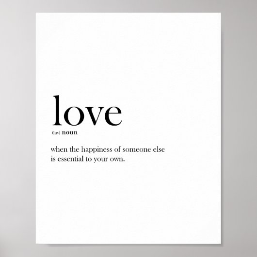 Moderne Typografie-Liebe Poster (Vorne)