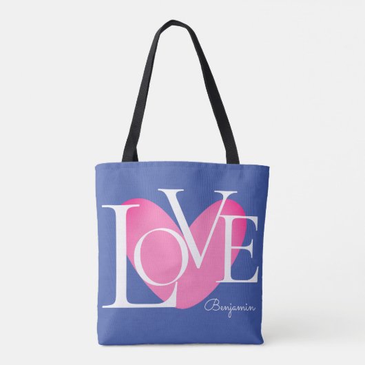 Moderne Typografie-LIEBE Tasche (Rückseite)