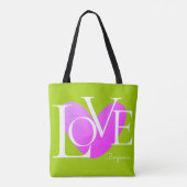 Moderne Typografie-LIEBE Tasche (Rückseite)