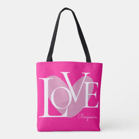 Moderne Typografie-LIEBE Tasche (Rückseite)