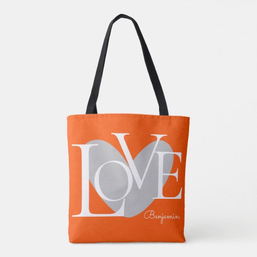 Moderne Typografie-LIEBE Tasche (Rückseite)