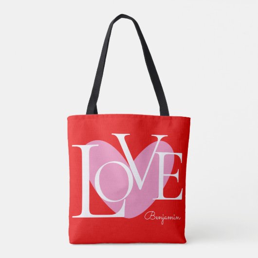 Moderne Typografie-LIEBE Tasche (Rückseite)