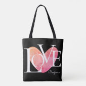 Moderne Typografie-LIEBE Tasche (Rückseite)