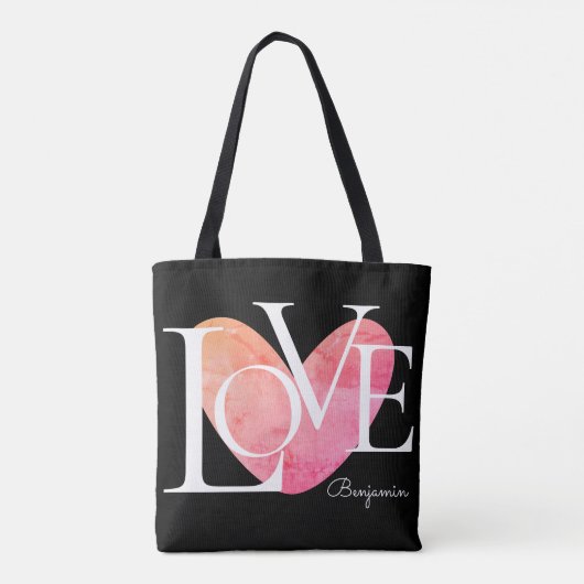Moderne Typografie-LIEBE Tasche (Rückseite)