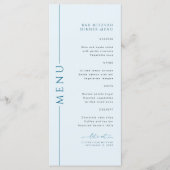 Moderne Typografie Light Blue Bar Mitzvah Menu Menükarte (Vorderseite)