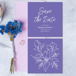 Moderne Typografie - Lila Perinwinkle Save The Date