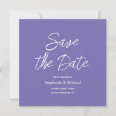 Moderne Typografie - Lila Perinwinkle Save The Date (Vorderseite)