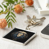 Moderne Typografie Lion Zodiac Symbol Leo Schlüsselanhänger (Seite)