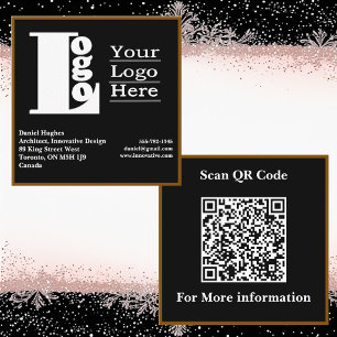 Moderne Typografie-Logo-Firma QR-Code Minimalist  Quadratische Visitenkarte