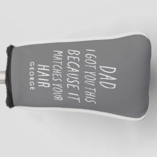 Moderne Typografie lustige Papa graue Haare Väter  Golf Headcover