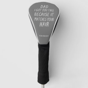 Moderne Typografie lustige Papa graue Haare Väter Golf Headcover