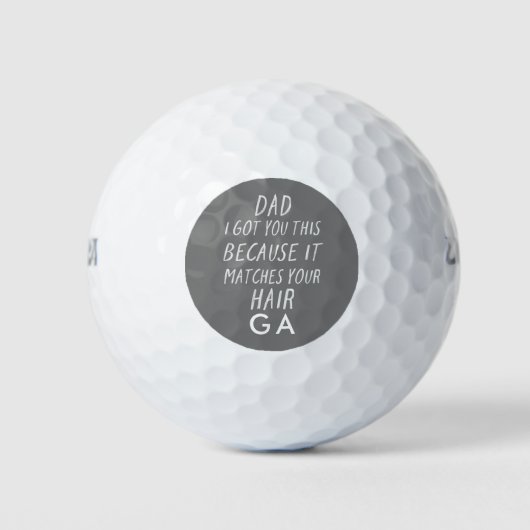 Moderne Typografie lustige Papa graue Haare Väter Golfball (Vorderseite)