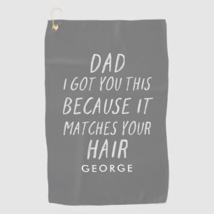 Moderne Typografie lustige Papa graue Haare Väter  Golfhandtuch