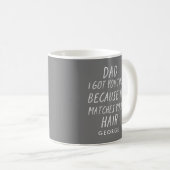 Moderne Typografie lustige Papa graue Haare Väter Kaffeetasse (VorderseiteRechts)