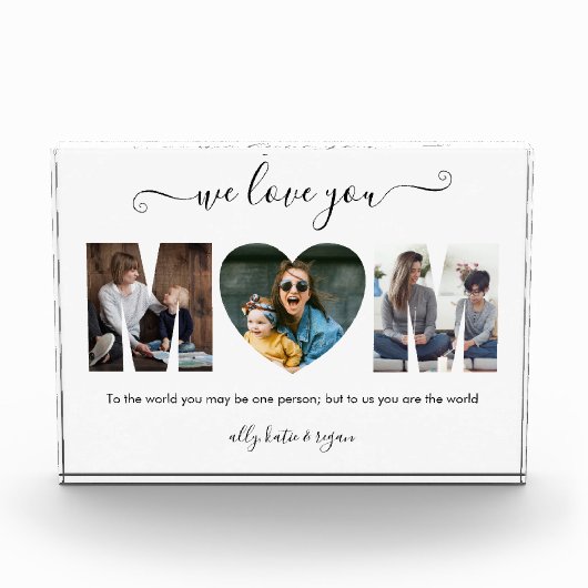 Moderne Typografie MAMA 3 Foto Collage Geschenk fü (Vorderseite)