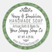 Moderne Typografie Männerseife Grüne Camouflage Runder Aufkleber (Vorderseite)