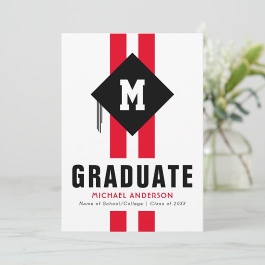 Moderne Typografie männlicher Abschluss Ankündigung (Stehend Vorderseite)