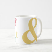 Moderne Typografie Merry & Bright Kaffeetasse (VorderseiteRechts)
