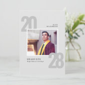 Moderne Typografie Minimalistisch 5 Foto Abschluss Einladung (Stehend Vorderseite)