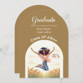 Moderne Typografie Minimalistisch Graduate Party A Einladung (Vorne/Hinten)