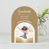 Moderne Typografie Minimalistisch Graduate Party A Einladung (Stehend Vorderseite)