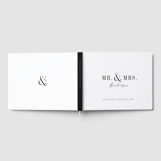 Moderne Typografie minimalistisch Mr. und Mrs. Gästebuch (Voll)