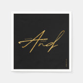 Moderne Typografie Minimalistische Black Gold Hoch Serviette (Vorderseite)