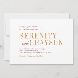 Moderne Typografie minimalistische Hochzeit im Her Einladung