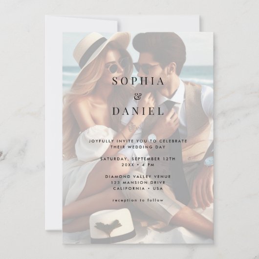 Moderne Typografie Minimalistische Hochzeit verbli Einladung (Vorderseite)