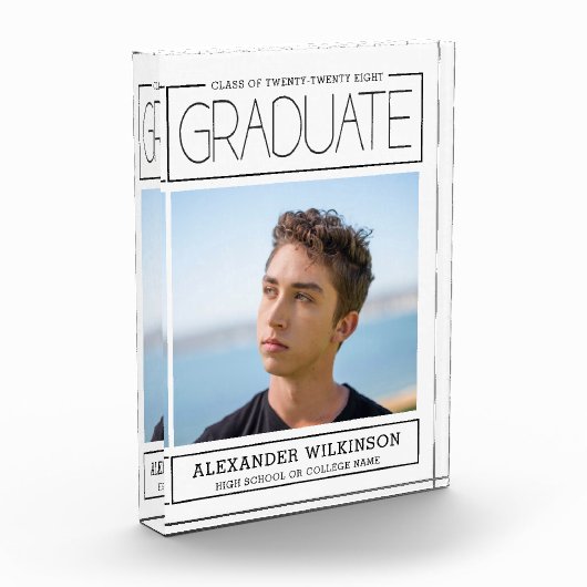 Moderne Typografie Minimalistischer Abschluss Fotoblock (Links)