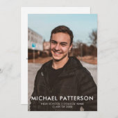 Moderne Typografie Minimalistischer Foto Abschluss Ankündigung (Vorne/Hinten)