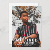 Moderne Typografie Minimalistischer Foto Abschluss Ankündigung (Vorne/Hinten)