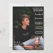 Moderne Typografie Minimalistischer Foto Abschluss Ankündigung (Vorderseite)