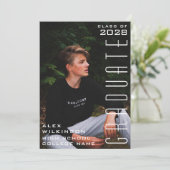 Moderne Typografie Minimalistischer Foto Abschluss Ankündigung (Stehend Vorderseite)