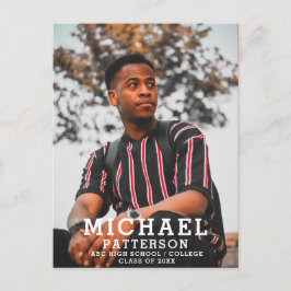 Moderne Typografie Minimalistischer Foto Abschluss Ankündigungspostkarte