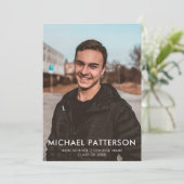 Moderne Typografie Minimalistischer Foto Abschluss Einladung (Stehend Vorderseite)