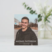 Moderne Typografie Minimalistischer Foto Abschluss Einladungspostkarte (Stehend Vorderseite)